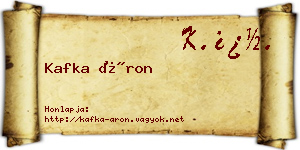 Kafka Áron névjegykártya