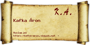 Kafka Áron névjegykártya